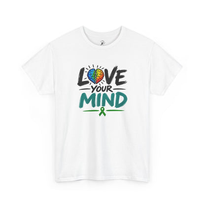 Love Your Mind T-Shirt — Mental Health Awareness Tee with Colorful Brain Design