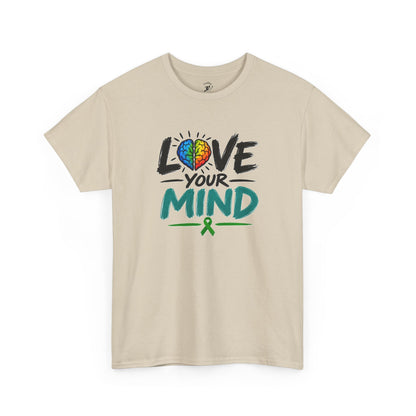 Love Your Mind T-Shirt — Mental Health Awareness Tee with Colorful Brain Design